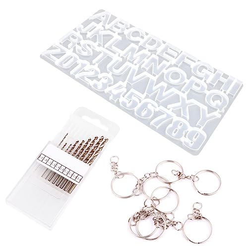 PHENOFICE 1 Set Alphanumerischer Anhänger Silikonform Anhänger Werkzeugset Buchstabenform Alphabet Gussformen Zahlen Epoxidformen Alphabet Schablonen DIY Anhänger Kit Guss Schlüsselanhänger von PHENOFICE