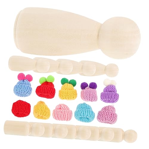 PHENOFICE 1 Set Bemalte Puppenspielzeuge DIY Holzhandwerk Unbemalte Holzstifte Holzmenschen Unfertige Holzstiftpuppe DIY Holzpuppe Holzstiftpuppen Unfertige Holzpuppen Sandtisch Holzpuppe von PHENOFICE