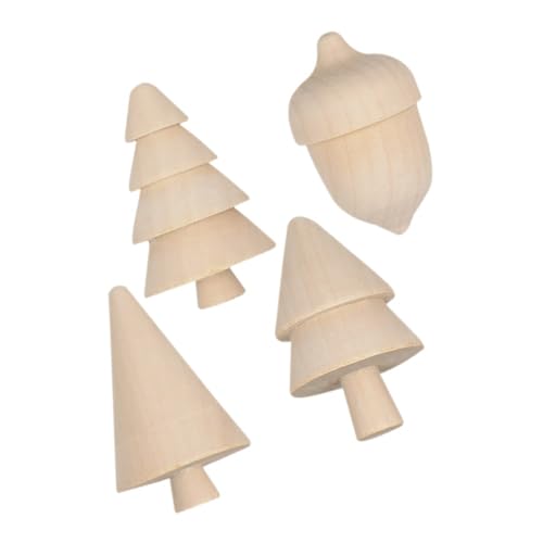 PHENOFICE 1 Set Kinder DIY Bemalte Weihnachtsbaumholz Weihnachtsfest Dekoration Ornamente Desktop Weihnachtsfestig Weihnachtsfesthölzern Ornamente Weihnachtsdekorationen Holz von PHENOFICE