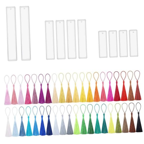 PHENOFICE 1 Set Lesezeichenform Schmucktabletts Lesezeichenherstellungswerkzeug Lesezeichenform DIY Kerzenformen Seitenmarkierungen Gussform Transparente Lesezeichen Silikonformen von PHENOFICE