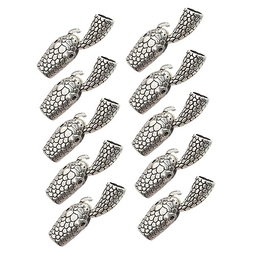 PHENOFICE 10 Paar Schlangen-knebelverschlüsse Rohrverschlüsse Kette Perlen Machen Knebelverschlüsse Für Schmuck Vintage-schmuck Armband Knebelverschluss Schlangenhaken Silver Legierung von PHENOFICE