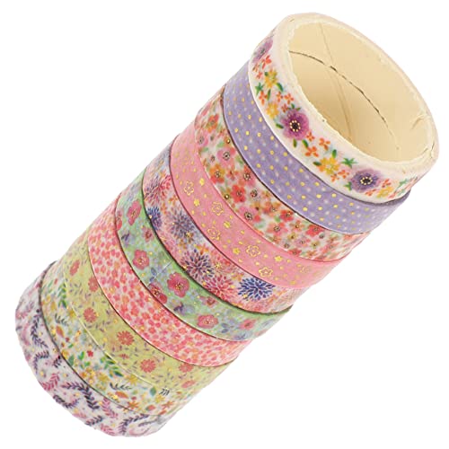 PHENOFICE 10 Rollen Heißpräge-Washi-Tape Retro-Aufkleber Scrapbook-Klebeband rosa Album-DIY-Aufkleber scrapbbok the washi tape selbstklebende Bänder Klebebänder Japanisches Papier von PHENOFICE