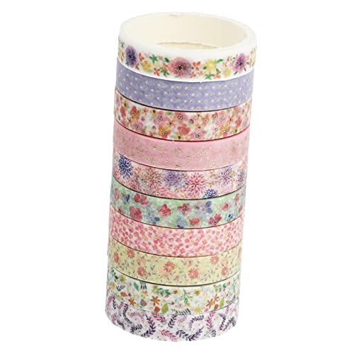 PHENOFICE 10 Rollen Heißpräge-Washi-Tape japanisches Heißprägepapier dekorative Klebebänder zum Abdecken scrapbook scheckheft aufkleber Papier Klebeband selbstklebendes Washi-Tape von PHENOFICE