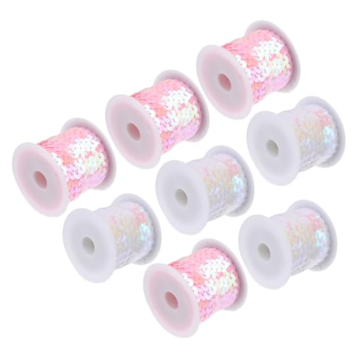 PHENOFICE 10 Rollen Paillettenstreifen Paillettenbesatzspule Paillettendekore Für Kleidung Paillettenapplikationen Kleidung Pailletten- Kleidung Diy Zubehör Quastenbesatz Weiß Pvc von PHENOFICE