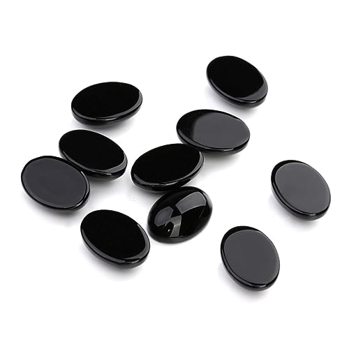 PHENOFICE 10 Stk Cabochon mit Steinaufnäher Achat Edelsteine Achat-Edelstein-Patch verstreute Perlen schmucksteine gems decor Zeitsteinzubehör zum Selbermachen Schmuck Zeit Accessoires Black von PHENOFICE