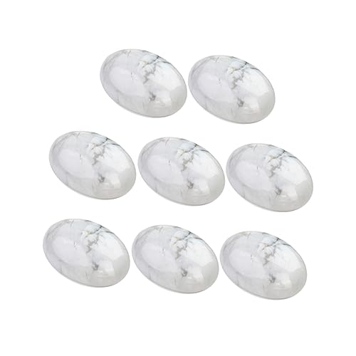 PHENOFICE 10 Stk Howlith-Stein-Cabochons Achat-Edelstein-Patch lose Steinperlen bilde bielder blumenvasen disell uhr decor schmuck ovale Steincabochons Zeitsteinzubehör zum Selbermachen Weiß von PHENOFICE