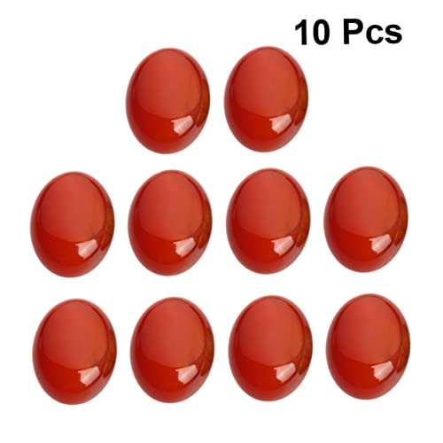 PHENOFICE 10 Stk Rubinstein-cabochons Schmuck Zeit Accessoires Diy-zeitzubehör Ovale Steincabochons Perlen Zur Schmuckherstellung Zeitsteinzubehör Zum Selbermachen Edelsteine Ringschmuck Rot von PHENOFICE