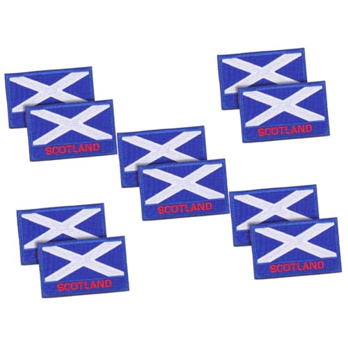 PHENOFICE 10 Stk Schottischer Patch Outdoor-dekor Schottische Einrichtung Diy-patches Für Kleidung Schottische Flagge Außenflagge Diy Stoffpatches Nationalflaggenpatch Schottland Polyester von PHENOFICE