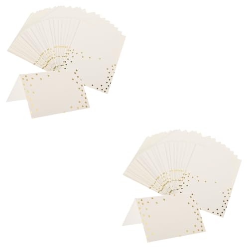 PHENOFICE 100 Stck. Sitzplatzkarte Sitzkarten Punkt Tischkarten Papier Platzkarten Essenskarten Für Buffettisch Bankett-tischkarten Teller Karten Mit Hochzeitsschildern Papier Golden von PHENOFICE