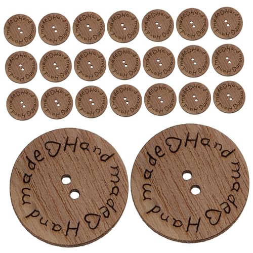 PHENOFICE 100 Stück Holzknöpfe Schild Kleidungsknöpfe Handgefertigte Bastelknöpfe Nähknöpfe DIY Kleiderknöpfe Mantelknöpfe Knöpfe Zum Nähen Knopf Zum Basteln Holzknöpfe Löcher Knopf von PHENOFICE