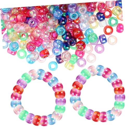 PHENOFICE 1000 Stück Große Lochperlen Perlen zum Basteln von Schmuck runde Perlen Perle für DIY-Armband farbige Perlen Korn kunststoffperlen bracelet beads Schmuckzubehör Abstandsperle Acryl von PHENOFICE