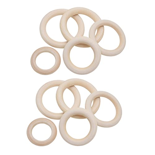 PHENOFICE 100St Holzringe zum Basteln DIY Anhängerzubehör Makramee-Kit Strg-Ring anillos kinder bastelset basteln für kinder Zubehör für Hängekörbe Holzringe für DIY Bambus von PHENOFICE