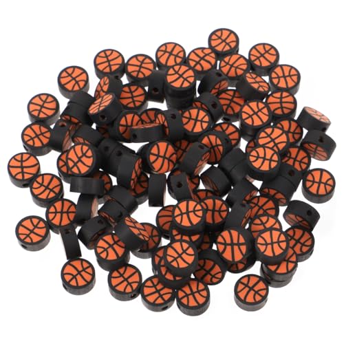 PHENOFICE 100St Kugelperlen aus Polymerton Gefälligkeiten für Sportpartys Sport-Tonperle Basketballförmige Perle bastel materialien schmuckbastelset Perlen für DIY Perlenkette Polymer-Ton von PHENOFICE