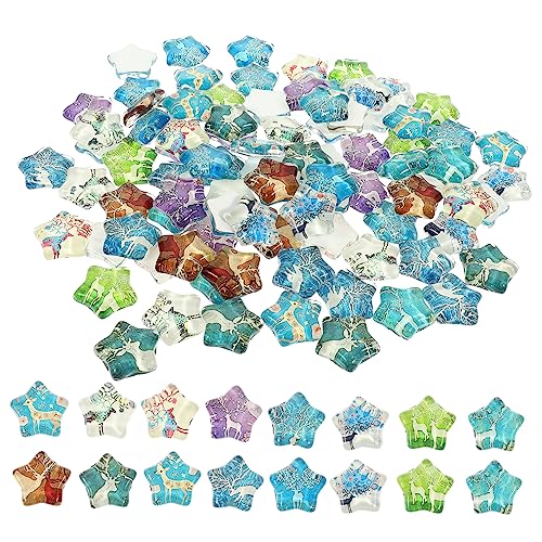 PHENOFICE 100St Leuchtender Edelstein-Patch Edelstein-Rock-Anhänger 3D-Edelstein-Patches runden Nachtleuchtende Dekoration Dekorative Glassteine schmuck dekor selber machen Schmuckmaterial von PHENOFICE