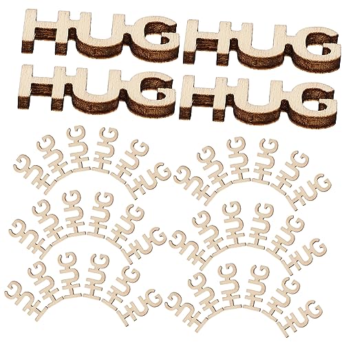 PHENOFICE 100St Umarmungsausschnitte für DIY-Bastelarbeiten Umarme lustige Glas voller Umarmungen Zu buchstaben letters DIY-Holzausschnitte Holzfüllung für Hug-Gläser hölzern von PHENOFICE