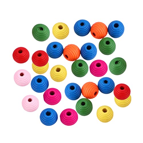 PHENOFICE 100St bunte perlen selber machen Kinderschmuck Perlen zählen für Mathe kinder bastelset basteln für kinder spielzeug runde Holzperlen lose Holzperlen Produkt aus Holz Colorful von PHENOFICE