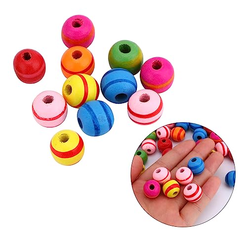 PHENOFICE 100St bunte perlen selber machen Schmuckzubehör Charms DIY Schmuck bastelmaterial für kinder bastelsets für kinder lose Holzperlen Perlenmaterialien selber machen Produkt aus Holz von PHENOFICE