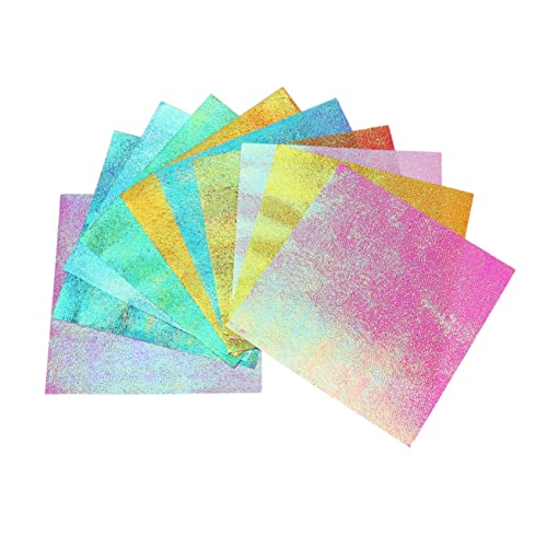 PHENOFICE 100St buntes Papier bastelpapier craftpapier Iridescent paper colors paper kraftpapier Kettenradpapier Quadrate Papierhandwerk Seidenpapier Handwerk Korb falten schillerndes Papier von PHENOFICE