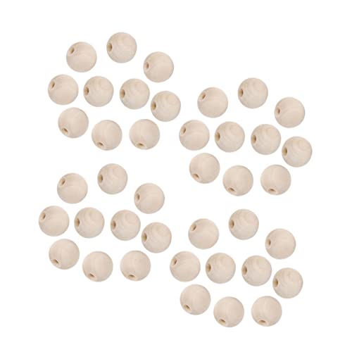 PHENOFICE 100St einfache Holzperlen Halskette Perlen Perlenschmuck runde lose Perlen Edelsteinperlen Halbedelrunde home decor wohnungsdeko Schmuckzubehör Bastelperlen selber machen Bambus von PHENOFICE