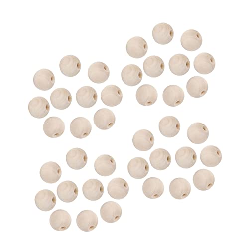 PHENOFICE 100St einfache Holzperlen Rondelle Edelsteinperlen Aufkleberaugen zum Basteln runde lose Perlen Perlenschmuck home decor home dekoration Bastelperlen selber machen Bambus von PHENOFICE