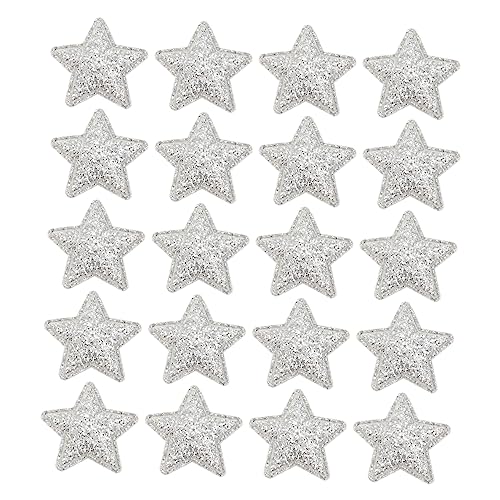 PHENOFICE 100st Pentagramm-patch Süße Patches Zum Aufnähen Jeans Mit Sternenaufnähern Gepolsterte Sterne Glitzersternapplikationen Pailletten-sternapplikation Krippendekoration Stoff Silver von PHENOFICE