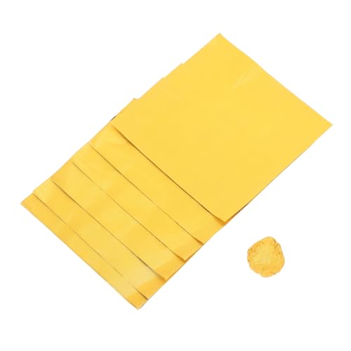 PHENOFICE 100st Süßigkeitenverpackungen Karamell Bonbonpapier Für Pralinen Schokolade Geschenkpapiere Quadratisches Verpackungspapier Aus Folie Bonbonfolienverpackungen Aluminiumfolie Golden von PHENOFICE