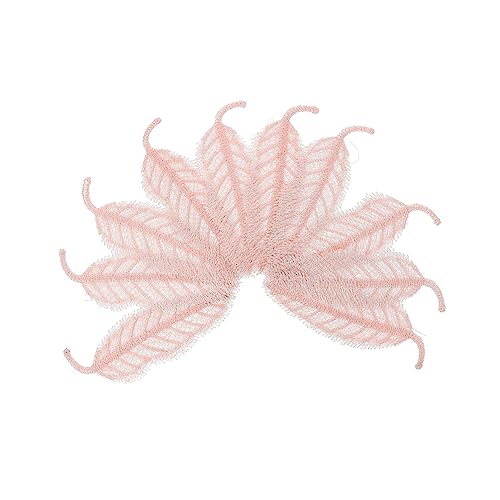 PHENOFICE 10St Bekleidungszubehör Spitze Kostüme Brautkleid Applikation Blätter Nähflicken embroidery hochzeitskleider kleidungsflicken selber machen Aufnäher für Kleidung Polyestergarn Rosa von PHENOFICE