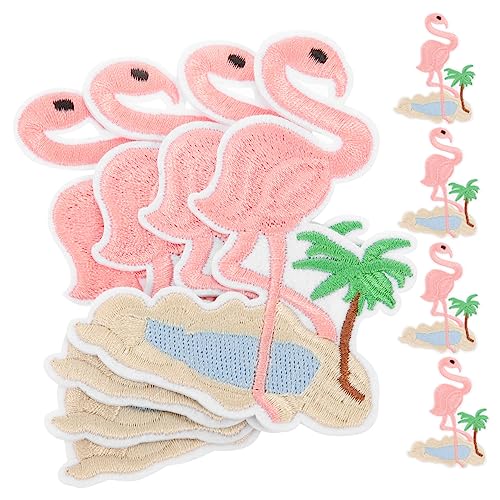 PHENOFICE 10St Flamingo-Patch gestickte Aufnäher Kleiderapplikation Flamingo-Aufnäher zum Aufnähen Kostümaufkleber embroidery aufbügler für jacken kleine Kleiderflicken Patch aufnähen Stoff von PHENOFICE