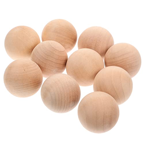 PHENOFICE 10St Holzkugel bemalter Spielzeugball Bastelball selber machen feste Kugel Kugeln aus Hartholz bemalte Kugel Holzhandwerk runde Kugel Kugeln aus Holz Holzmalerei glattes Holz Khaki von PHENOFICE