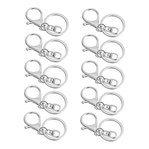 PHENOFICE 10St Hummer Schlüsselanhänger Rucksack-Schlüsselanhänger Schwenkverschlüsse drehriegelverschluss carabiner hook key fob Drehverschluss Karabinerverschlüsse für Schlüssel Silver von PHENOFICE