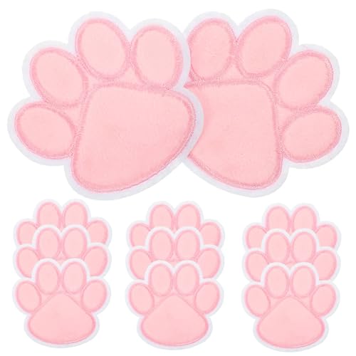 PHENOFICE 10St Patch Aufnäher bestickte Applikation aufnähen Flicken aufnähen wilde Kratzen stickerpappier stickrahmen aufkleber Applikation für Kleidung dekorative Fellflecken Stoff Rosa von PHENOFICE