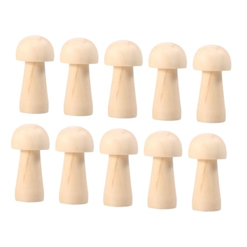 PHENOFICE 10St Puppenspielzeug Plüsch Puppenkopf Miniatur Figuren künstlich bastelset basteln für crafts for Holzskulptur unvollendetes Malspielzeug Holzpuppe Pilz Bambus von PHENOFICE