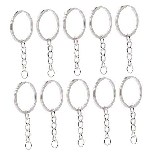 PHENOFICE 10St Schlüsselanhänger geteilte Schlüsselringe Bulk-Schlüsselringe Schlüsselorganisationsring Lanyard-Zubehör key holder schlüsselbund geteilte Schlüsselkettenringe Metall Silver von PHENOFICE