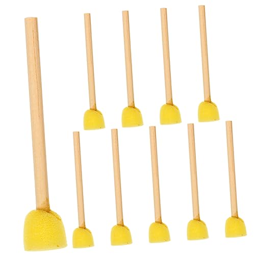 PHENOFICE 10St Schwammbürste mit Holzgriff Körper Schwammpinsel zum Malen Meeresschwamm zum Bemalen Puff Kreis kinderpinsel Painting Set for Werkzeug seife Schwamm zum Malen Malschwamm von PHENOFICE