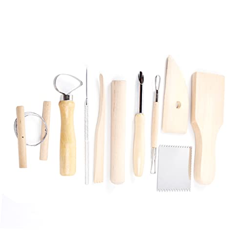 PHENOFICE 10St Zubehör aus Ton würfelunterlage einhelll handwerkskunst craft clay tools slico Tonwerkzeuge Handmeißel für Tonbildhauerei Ton-Bastelwerkzeug Tonwerkzeug mit Holzgriff Hölzern von PHENOFICE