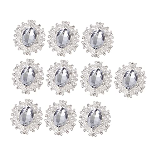 PHENOFICE 10St schmuck DIY zubehör hochzeitsschmuck hochzeits schmuck broschen brooch pin svarowksy halskette Strass-Flatback-Verzierungen Handdekor Schmuckzubehör DIY Schmuck Strass Silver von PHENOFICE