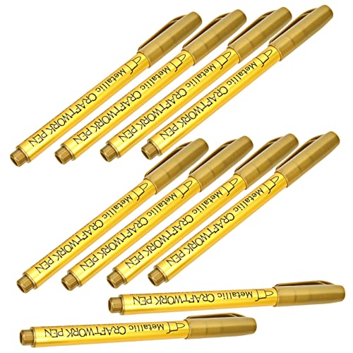 PHENOFICE 10pcs Farbmarkierungen Stoffmarkierungen Tragbarer Farbstift Graffiti Marker Metallic Paint Pen Für Stein von PHENOFICE