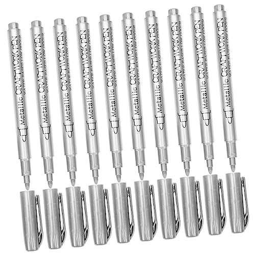 PHENOFICE 10pcs Farbmarkierungen Stoffmarkierungen Tragbarer Farbstift Graffiti Marker Metallic Paint Pen Für Stein von PHENOFICE