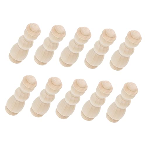 PHENOFICE 10st Holz Schurke Diy-spielzeug Für Kinder Peg Puppe Handwerk Handbemalte Puppen Selber Machen Krippenspielzeug Für Kinder Bastelpuppe Aus Holz Kinder Mini-spielzeug Khaki Hölzern von PHENOFICE