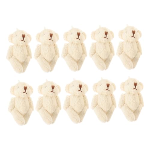 PHENOFICE 10st Puppe Aus Perlensamt Handwerksprojekte Machen Taschenornament Plüsch Bär Ornament Kleidung Schmücken DIY Kleidungsverzierung Kunsthandwerk Trägt Ornament Pp Baumwolle Beige von PHENOFICE