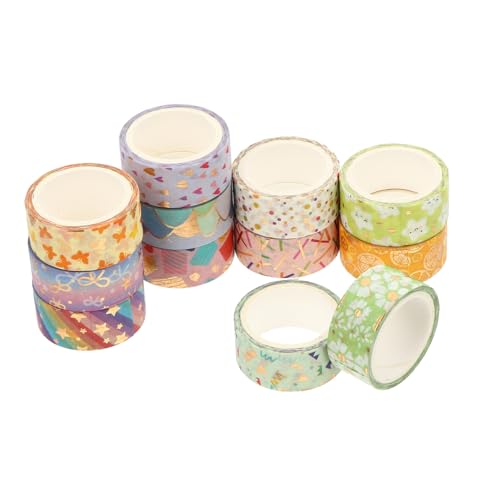 PHENOFICE 12 Rollen Aufkleber Aus Washi-papier Diy Klebeband Blumenaufkleber Für Kinder Klebstoff Farbiges Band Breites Washi Masking Tape Krippenaufkleber Für Kinder Japanisches Papier von PHENOFICE