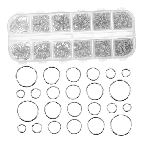 PHENOFICE 1200 Stück Offener Reifen, Eisenreifen, DIY Bastel Biegeringe, Schmuck Reparatur Set, DIY Armband, Geteilter Halskettenverschluss, Armband Verbindungsringe, Halskette, DIY Split von PHENOFICE