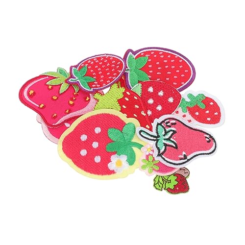 PHENOFICE 12St Erdbeere gestickte Aufnäher Flecken erdbeere kleidung Kleidungsstück Patch Kleidung Dekoration Patch Flicken für Bekleidung DIY-Patches für Kleidung Polyester von PHENOFICE