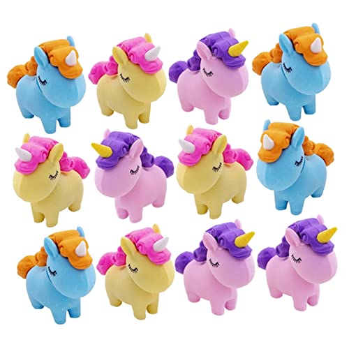 PHENOFICE 12St Radiergummi Einhornstifte Party Mini-Schulbedarf Mini-Radierer große Kinderpreise schreibtisch haustiere für kinder klassenzimmer 3D-Radierer Einhorn Schulmaterial von PHENOFICE