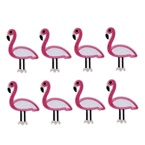 PHENOFICE 12St Stickerei-DIY-Patch Karikatur Tücher appliziert Aufkleber gestickte Patch-Aufkleber Nähen Dekoration Trendige Kleidung Flamingo-Patch Flamingo-Stoffaufkleber von PHENOFICE