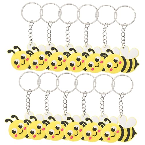 PHENOFICE 12st Niedlicher Kleiner Bienenschlüssel Cartoon Biene Schlüsselanhänger Hummeln Schlüsselanhänger Kawaii Schlüsselanhänger Cartoon-schlüsselanhänger Schlüsselanhänger-anhänger Pvc von PHENOFICE