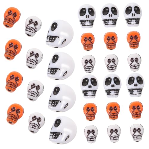 PHENOFICE 150 Stück Halloween-Perlenarmband-Zubehör -Schmuckperlen Perlen zum Basteln Horrorperlen halllowen hlloween Schmuckherstellung aus Perlen Totenkopfanhänger Polymer-Ton von PHENOFICE