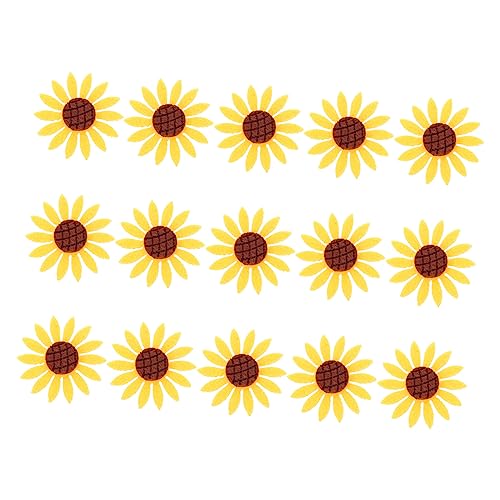 PHENOFICE 15St Banner schuhreparatur bastelmaterial Kleidungsreparatur glitter Sonnenblumenkleid selber machen Haar-Accessoires-Patch Patches mit Sonnenblumenapplikationen Aufnäher Vlies von PHENOFICE