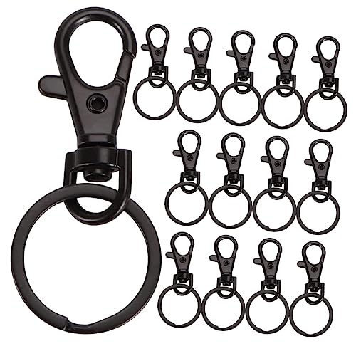 PHENOFICE 15st Karabiner Schlüsselanhänger Schlüsselhaken Drehbarer Schlüsselanhänger Schlüsselanhänger-clip Schlüsselanhänger Klein Bulk-schlüsselringe Drehverschluss Schwenken Metall Black von PHENOFICE