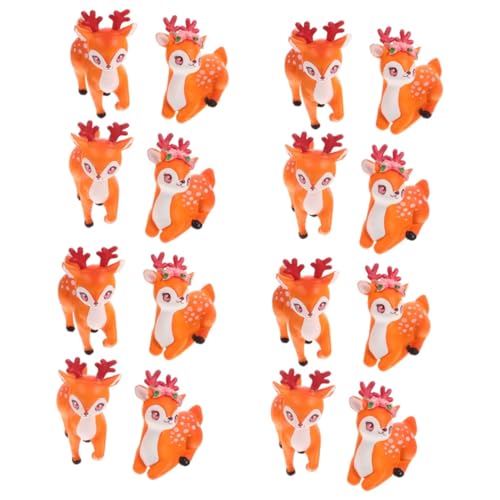 PHENOFICE 16 Stk Mikro-Landschaftsverzierung Auto-Dekor Rentierstatuen Waldtierfiguren Hirsch Dekor Reh animal figures tooniesfiguren toy Mini-Hirschfigur Cartoon-Miniatur-Hirschfiguren PVC von PHENOFICE